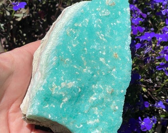 Blue Green Aragonite Specimen: Natural Crystal Geode, Pakistan