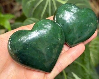 Nephrite Jade Heart, Jade Heart, Rocks and Minerals, Green Nephrite Heart