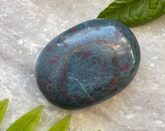Ruby kyanite, Ruby Palm Stone, Ruby Kyanite Palm Stone, Blue Kyanite, Ruby, Blue Kyanite Palm Stone, Meditation Stone, Rocks and Minerals