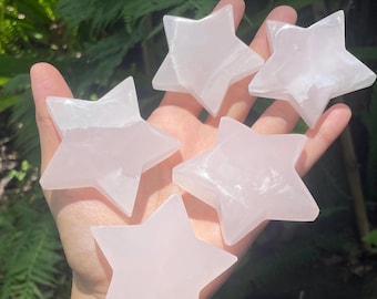 Pink Mangano Calcite Star, UV Reactive Mineral