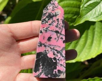 Rhodonite Tower, Crystal Towers, Pink Rhodonite Obelisk, Healing Stones, Rocks and Geodes, Gift Ready