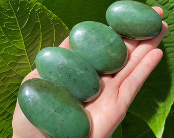 Jade Palm Stone, Nephrite Jade, Green Jade Stone, Meditation Stone, Rocks and Minerals, Metaphysical Crystals