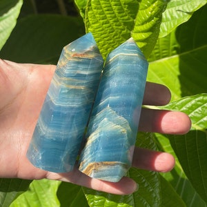 Blue Calcite Tower, Blue Onyx Calcite, Lemurian Aquatine, Blue Crystals, Calcite Towers, Metaphysical Gift
