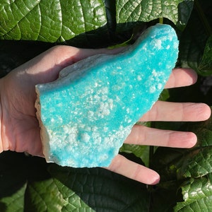 Blue Green Aragonite Specimen: Raw Mineral for Collectors, Lapidary Rough