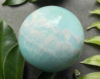 Caribbean Calcite Sphere, Blue Calcite Sphere, Aqua Blue Calite, Calcite Sphere, 2.9 inches wide