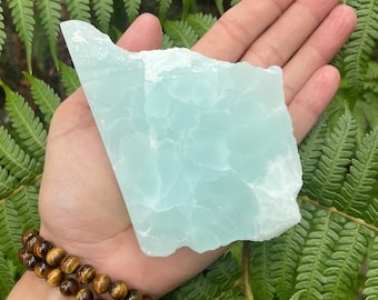 Raw Caribbean Calcite Specimen: Aqua Seafoam Crystal, 15.95 oz