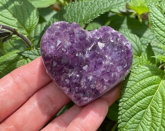 Amethyst Heart Geode: Natural Purple Crystal Home Decor