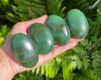 Jade Palm Stone, Nephrite Jade, Green Jade Stone, Meditation Stone, Rocks and Minerals, Metaphysical Crystals