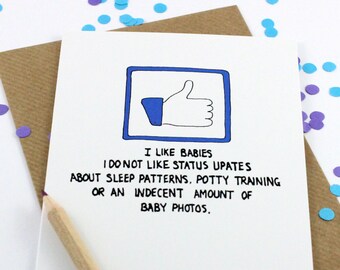 Funny New Born Card - Facebook Rules