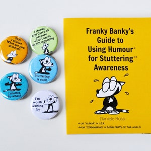 Stuttering awareness pins/badges 5-pack