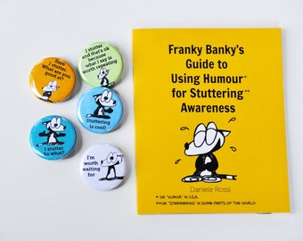Stuttering awareness pins/badges 5-pack