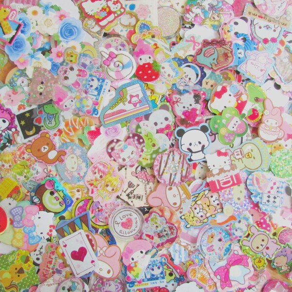 Kawaii Sticker Flake Grab Bag - choose size! 25-200 pcs