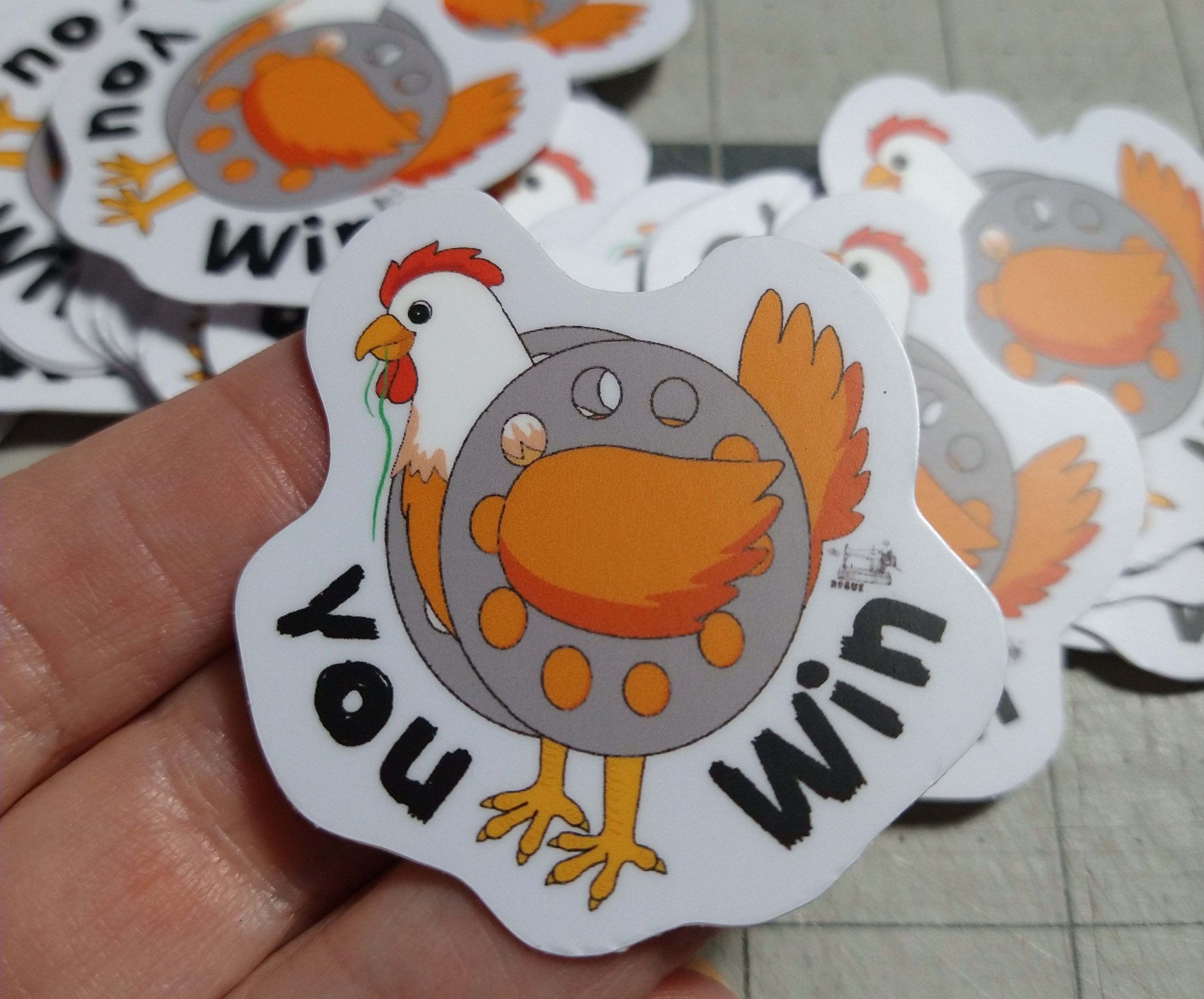 You Win Bobbin Chicken Sticker - Sewing Lover Gift - Etsy