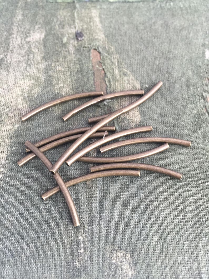 50 Bronze Tubes Thin Smooth Curved Tubes Bronze Spacers Etsy Canada