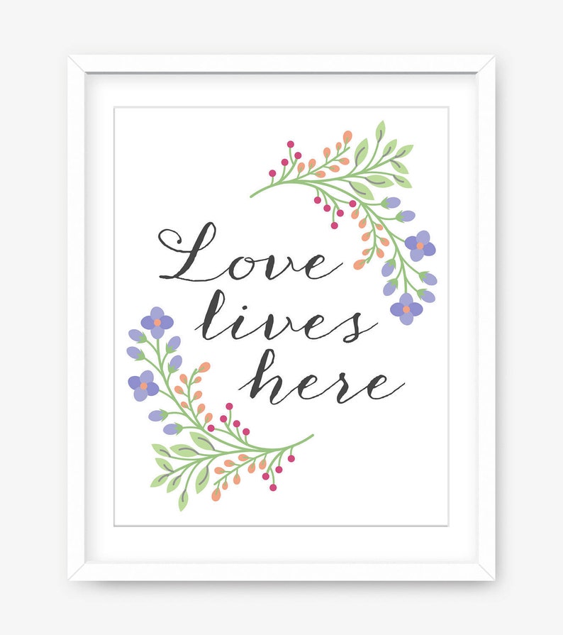 Download Love lives here printable art printable home decor home | Etsy