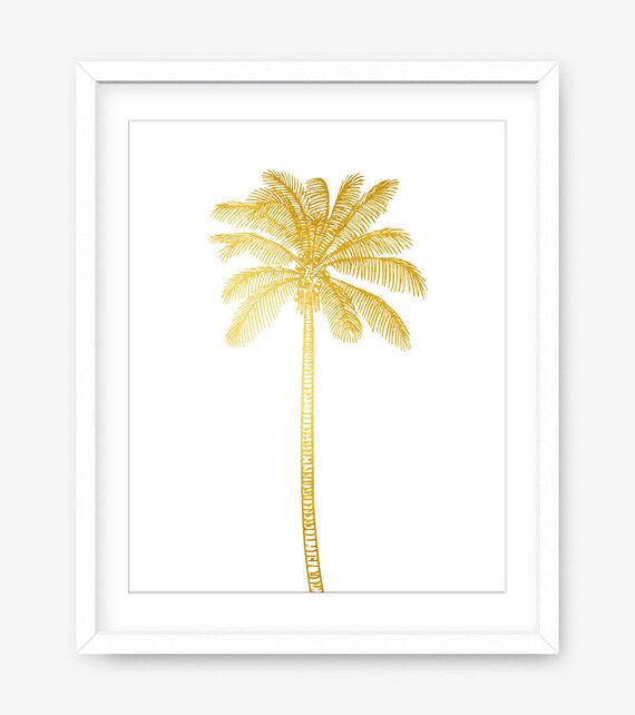 Printable gold wall art palm tree art download gold palm Etsy