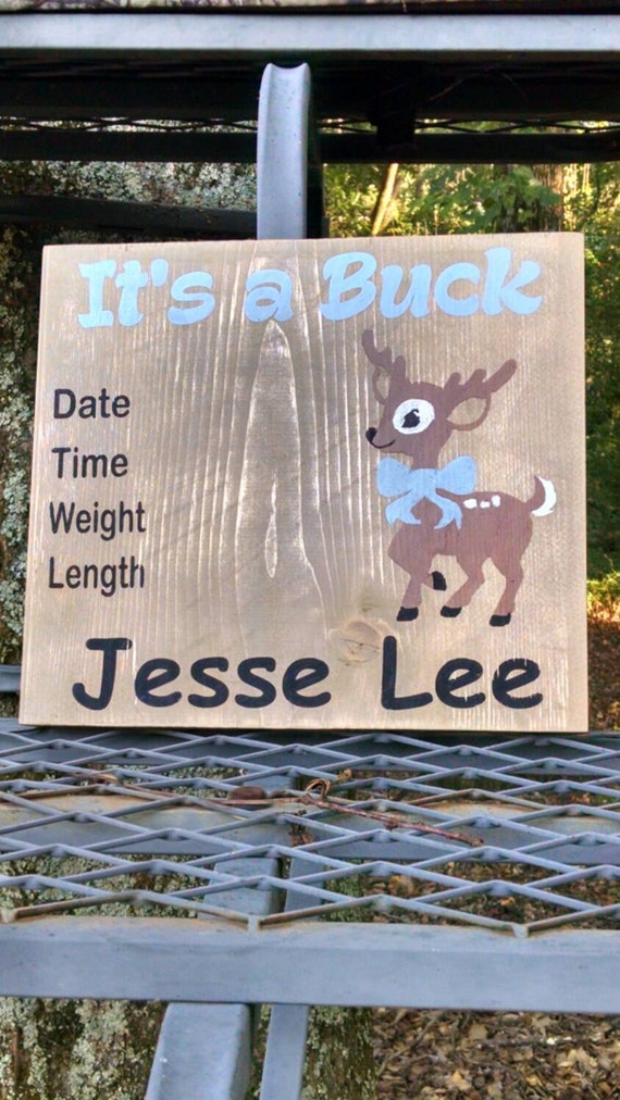 It's a buck birth announcement door or wall hanging.