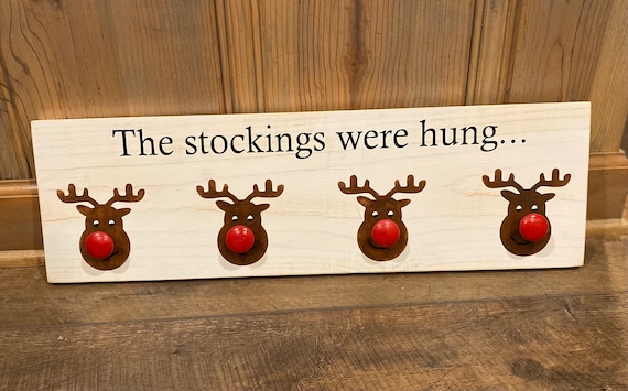 Stocking holders / Santa stocking / raindeer stocking holder / snowman stocking holder / Christmas stocking / wall stocking holders