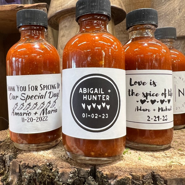 Hot Sauce Wedding Favors Etsy