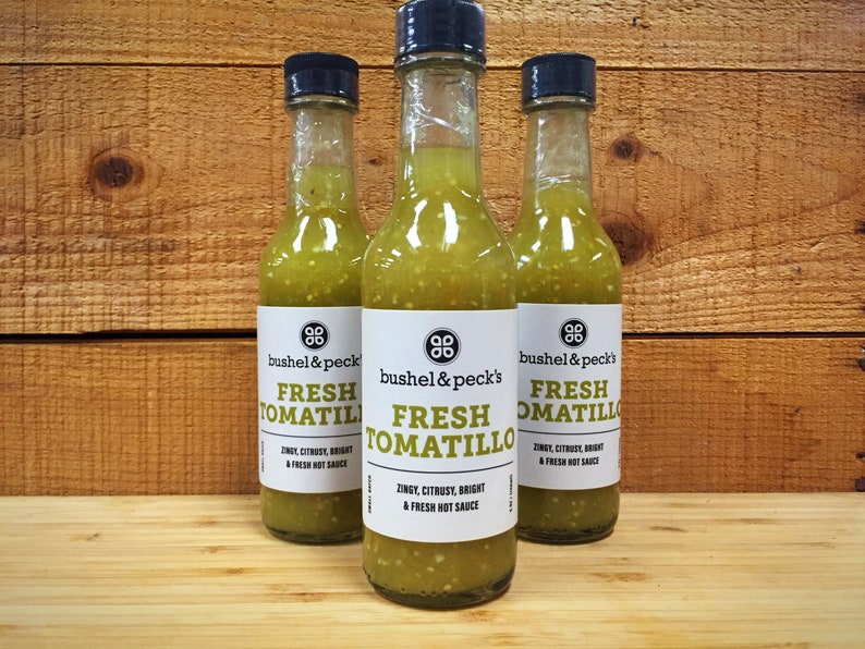 B&p's Tomatillo Hot Sauce Three Bottles Small Batch Etsy