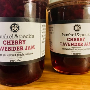 Small Batch Handmade Cherry Lavender Jam Three 8 oz Jars image 3