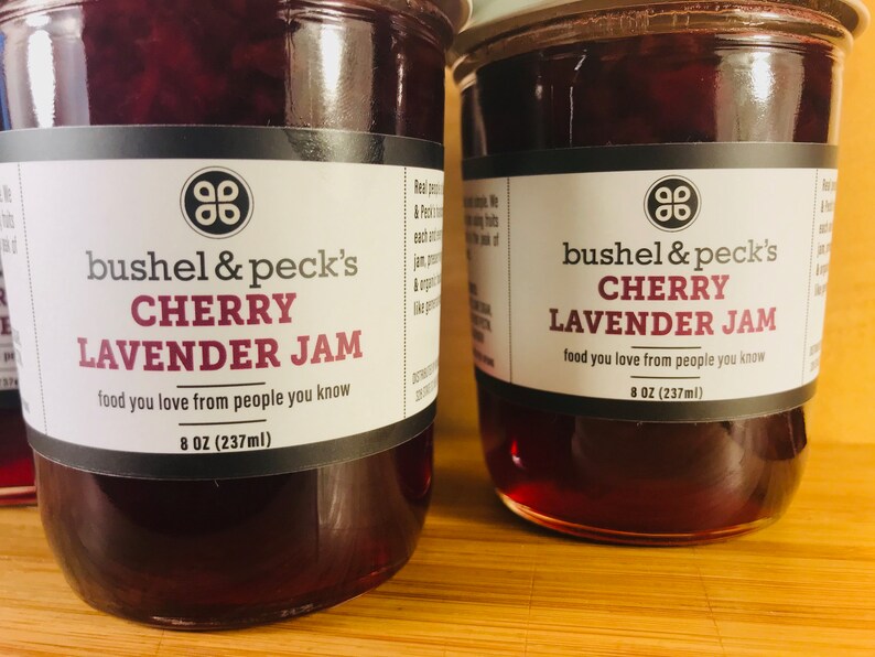 Small Batch Handmade Cherry Lavender Jam Three 8 oz Jars image 3