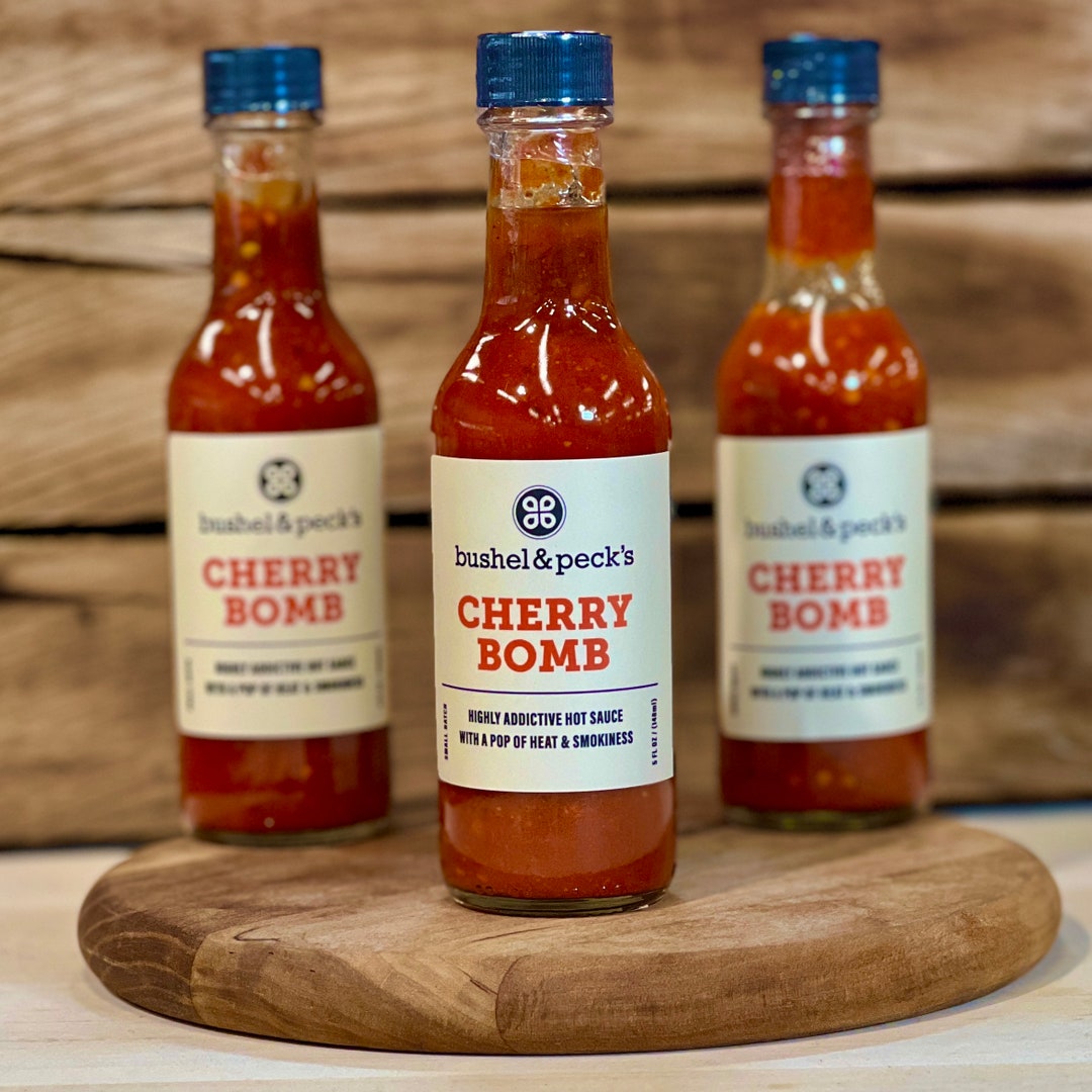 Three Bottles Cherry Bomb Hot Sauce Trio Our Best Seller Etsy