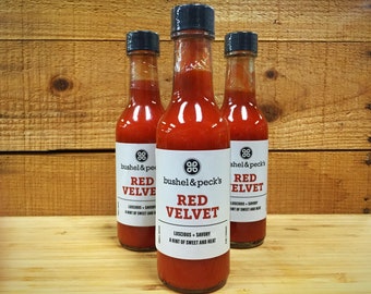 Small Batch Handmade Red Velvet Hot Sauce - Three Bottles