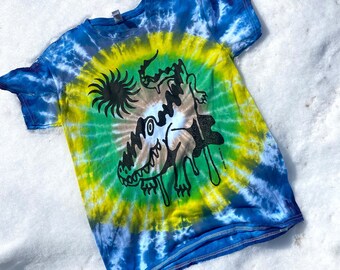 Sleepy Alligator shirt - hand printed and dyed - 2023 - Limited edition