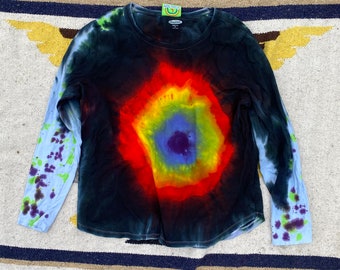 M - Rainbow Dye T-Shirt - Size M -  Daniel Zender - Hand dyed, unique shirt - psychedelic - 2024