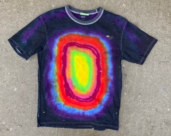 M - Rainbow Dye T-Shirt - Size M-  Daniel Zender - Hand dyed, unique shirt - psychedelic - 2024