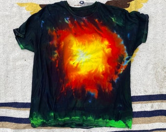 XL - Rainbow Dye T-Shirt - Size XL -  Daniel Zender - Hand dyed, unique shirt - psychedelic - 2024