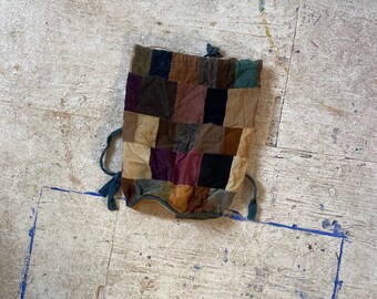 Vintage Hippie Corduroy Patchwork Rucksack / Bag - 1990s