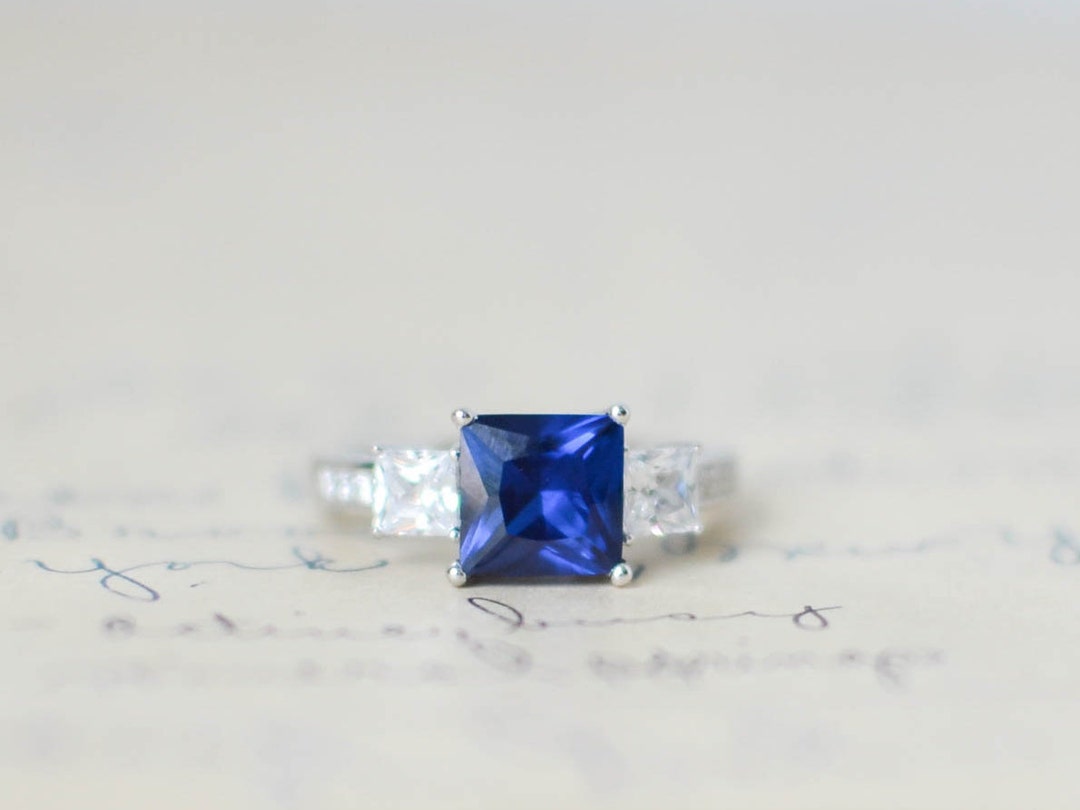 SALE Blue Sapphire Engagement Ring September Birthstone - Etsy