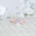 Rose Gold Engagement Ring - Art Deco Ring - Vintage Wedding Ring - Flower Ring - Solitaire Ring - Round Cut Ring - Unique Ring