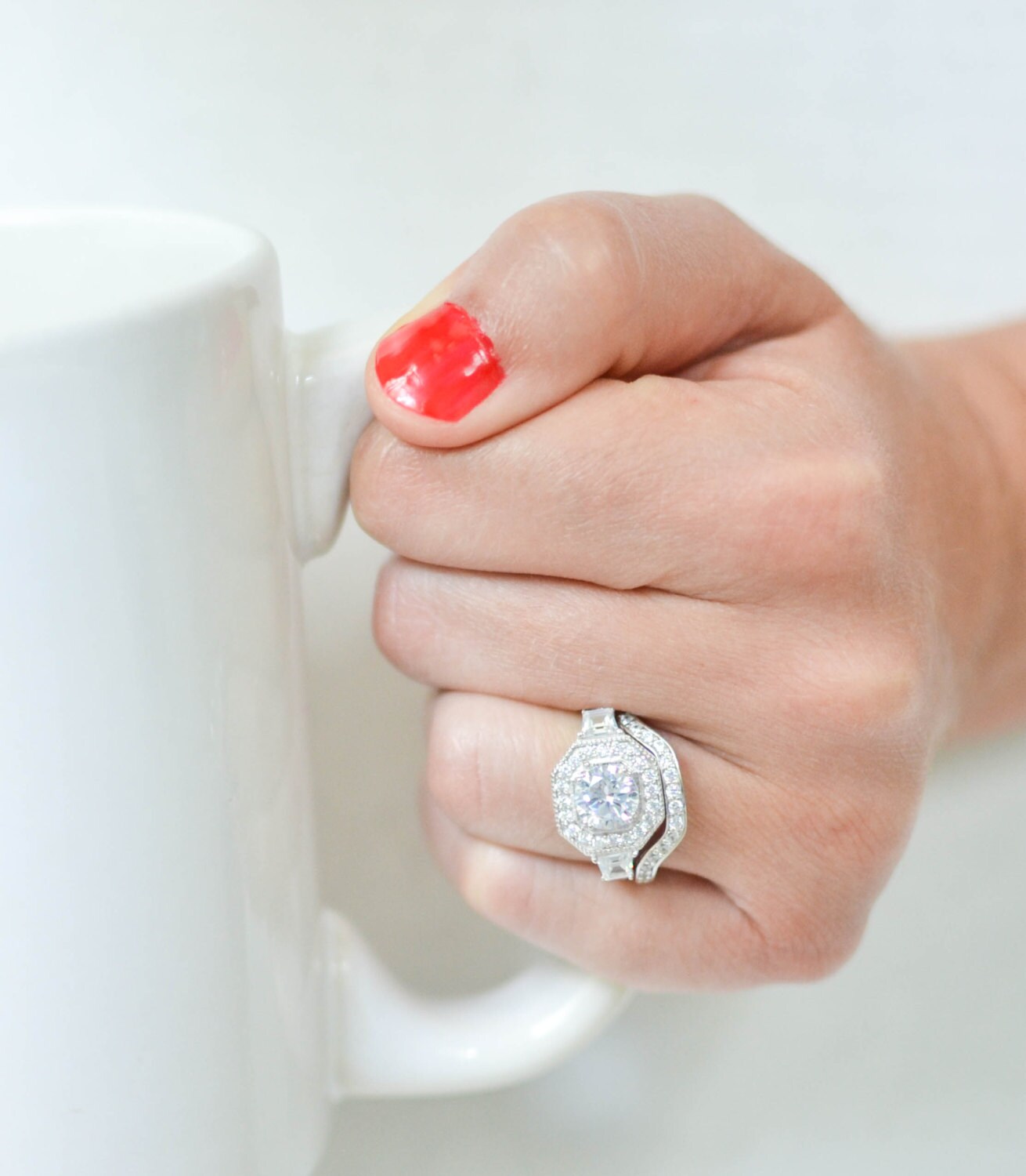 Art deco style sterling silver ring