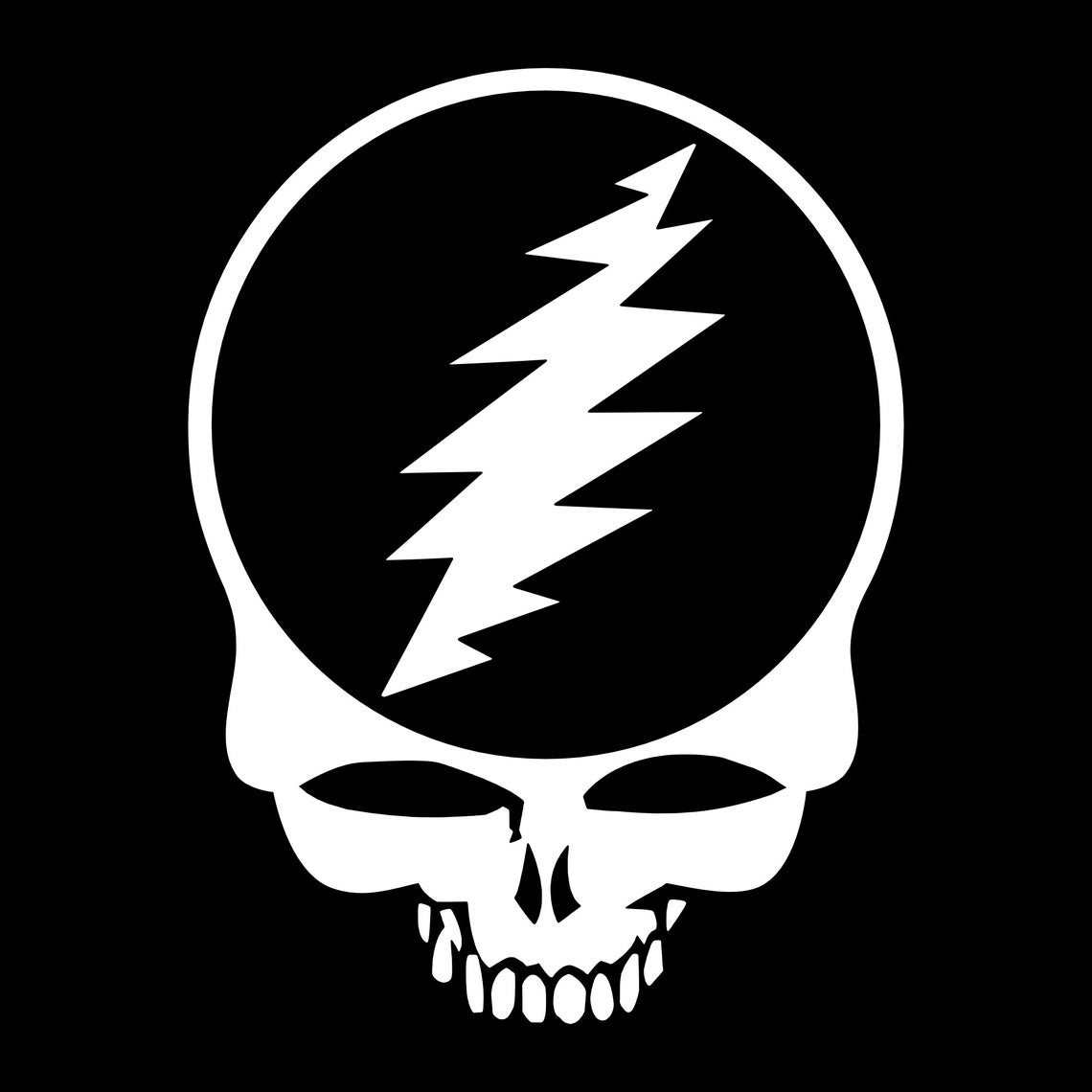 Grateful Dead Skull With Lightning Bolt Sticker | Etsy