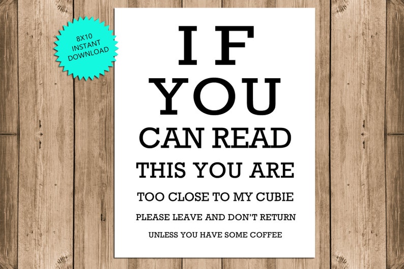 Cubicle Decor Office Decor Office Poster Funny Cubicle Decor Etsy