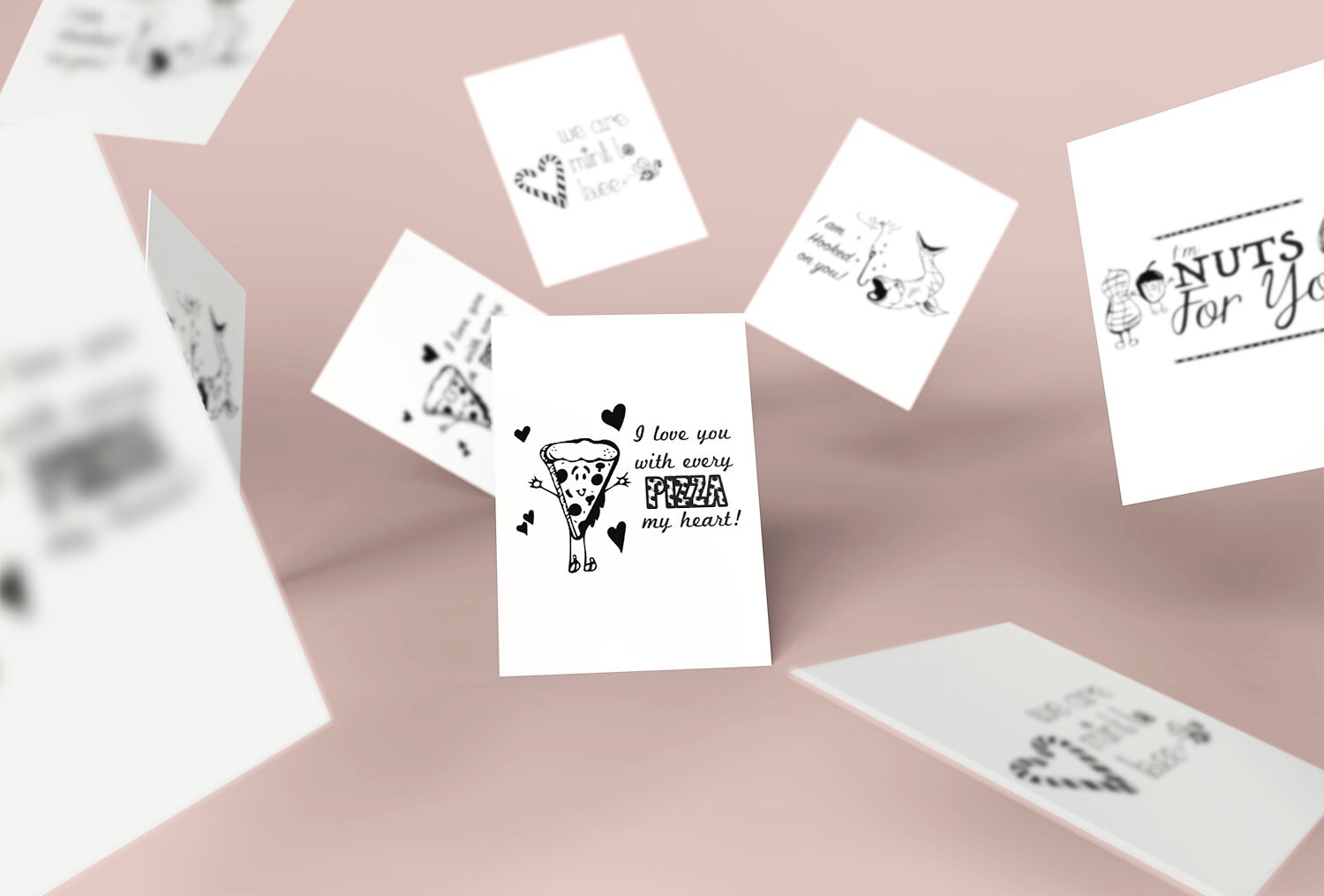 PRINTABLE Love Card Bundle Hand Drawn Cards 8.5 X 11 Paper - Etsy