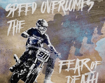 Plus rapide, plus rapide... Peur de la mort - impression d’Art moto