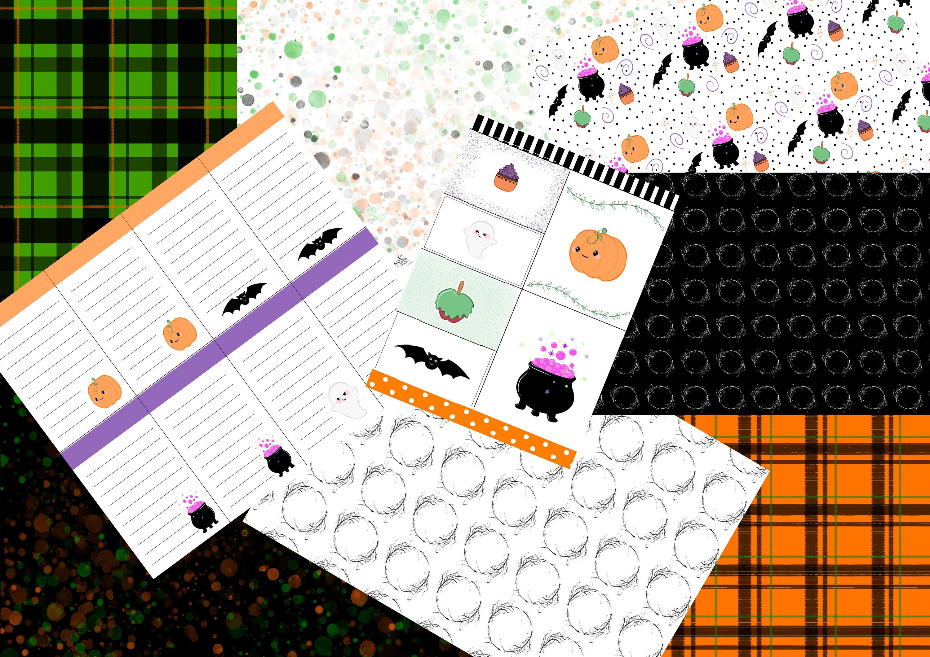 Halloween Digital Paper Printable Paper Pack Set of 9 - Etsy