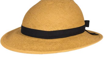 Straw Hat Helmet Cover - 3-Inch Brim, Secure Elastic Fit