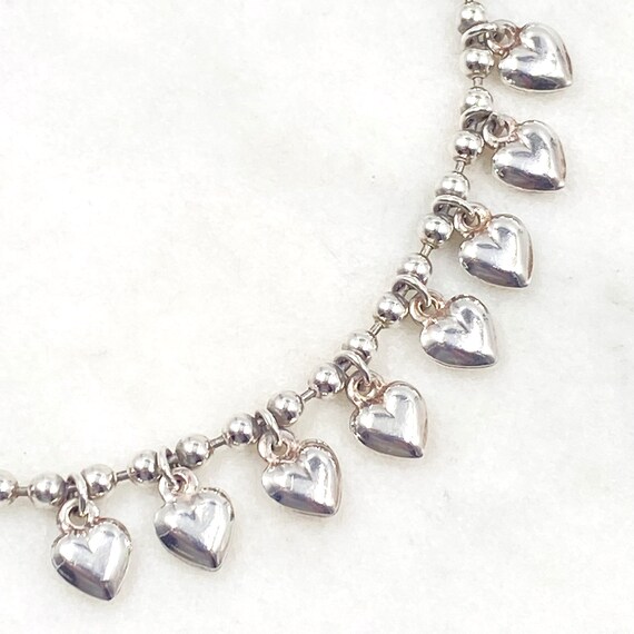 Mini Hearts Sterling Silver Charm Necklace - image 2