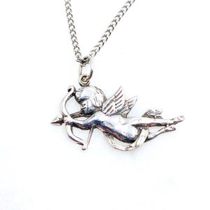 Cupid with Arrow Sterling Silver Necklace