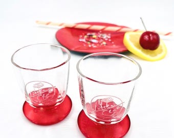 Pair of Vintage "Little Club" Deco Shot Glasses