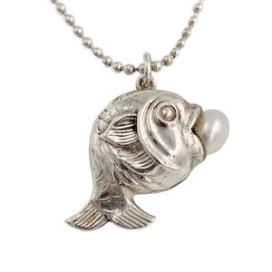 Deco Vintage Fish Charm Necklace