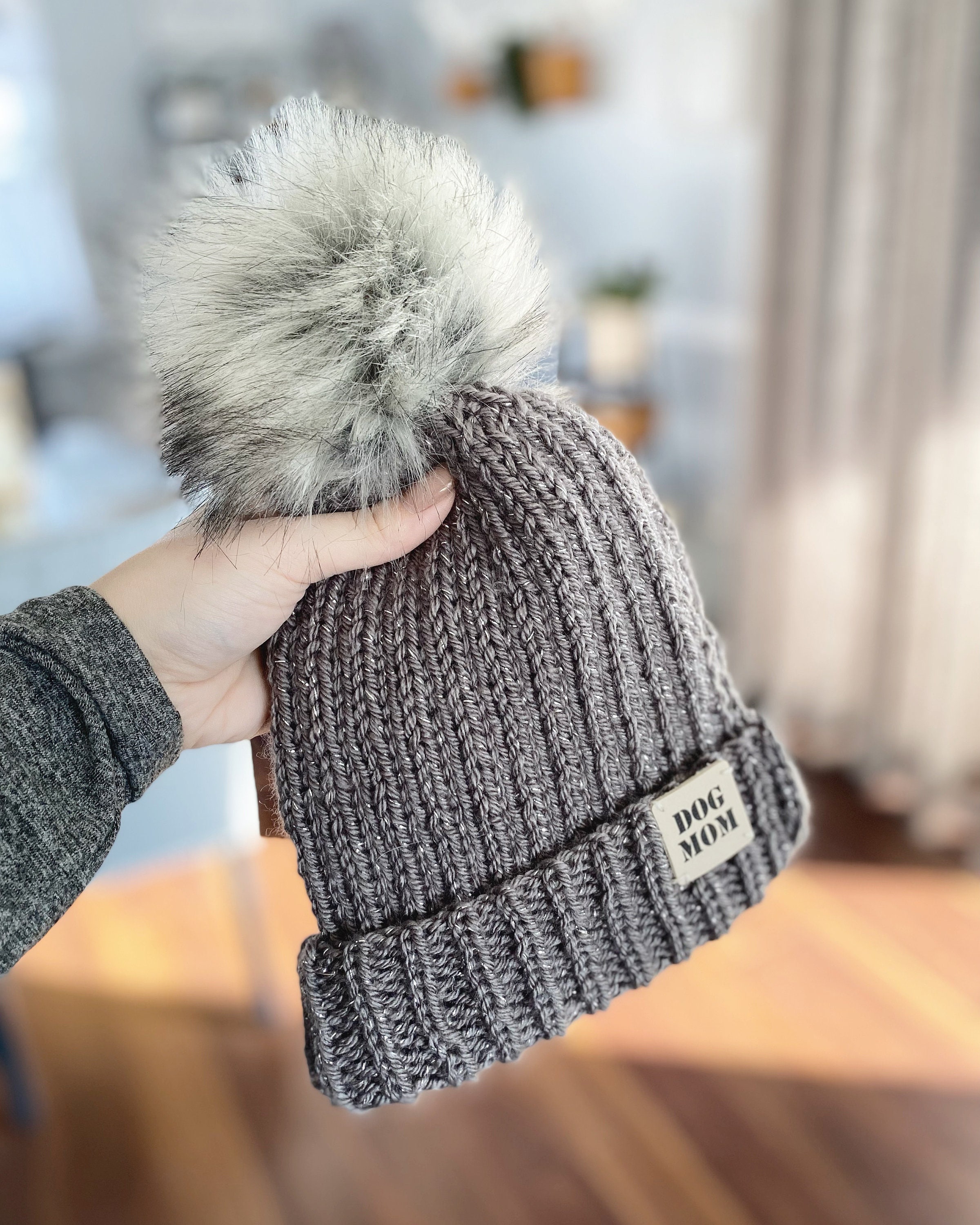 Y-Z Dog Clothing Accessories Handmade Dog Beanie With Pom Pom Crochet Knit Dog H
