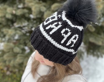 Obermeyer Women\'s Fir FF Beanie Black White Hat Pom Pom NWT Obermeyer Women main image 4