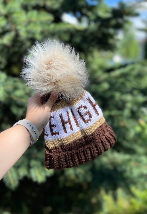 White and Tan Knit Hat Chunky Knit Hat, Bone – SpearmintLOVE main image 3