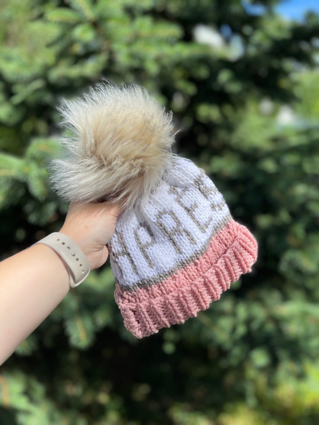 Women\'s 4 Pack Pink Gray Purple Black Brim Wool Ski Winter Beanie Knit Hats Caps Berry Patch Beanie – Ski Like a Girl main image 2